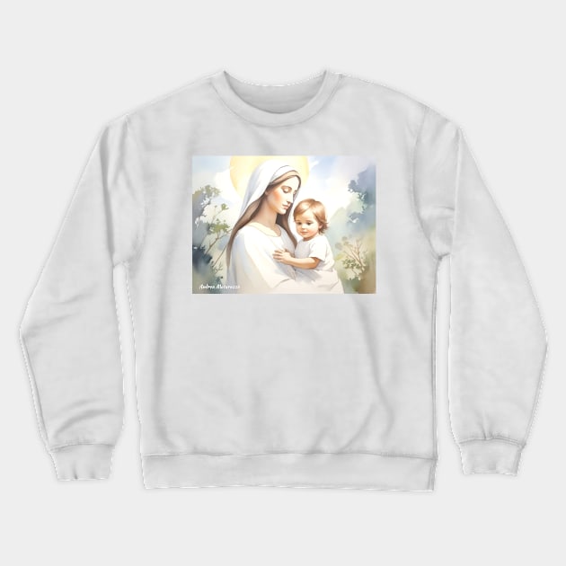 Madonna with Child Jesus Crewneck Sweatshirt by Andrea Matarazzo